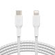 BOOST UP CHARGE(TM) Braided Lightning(R) to USB-C(R) Cable, 6.6 Feet (White)