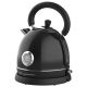 1.79-Quart 1,500-Watt Retro Porcelain Electric Water Kettle with Thermometer (Black)