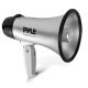 Battery-Operated Compact and Portable Megaphone Speaker with Siren Alarm Mode (Silver)